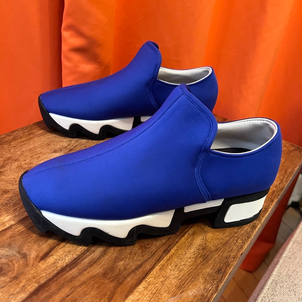 Super fun & comfy Blue Slip-On Sneakers EUR 38.5 / US 8.5 IRI - wavy platform - Picture 3 of 6